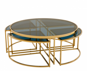 Casa Padrino Art Deco Luxus Couchtisch Gold Finish - Wohnzimmer Salon Tisch - Luxus Qualitt