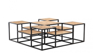 Casa Padrino Luxus Art Deco Designer Eichenholz Couchtisch - Wohnzimmer Salon Tisch - Luxus Kollektion