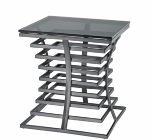 Casa Padrino Luxus Art Deco Designer Beistelltisch Bronze mit Rauchglas - Luxus Designer Tisch