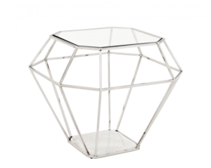 Casa Padrino Luxus Art Deco Designer Beistelltisch Nickel mit wei�er Marmorplatte - Luxus Beistelltisch Hotel M�bel