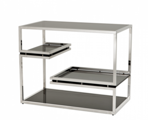 Casa Padrino Luxus Art Deco Designer Beistelltisch mit Rauchglas - Hotel Tisch M�bel