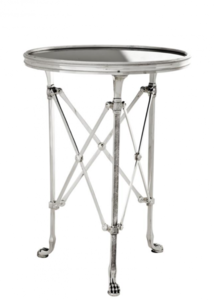 Casa Padrino Luxus Art Deco Designer Beistelltisch Antik Silber mit schwarzem Glas 42 x H. 55 cm - Luxus Qualit�t