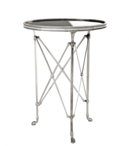 Casa Padrino Luxus Art Deco Designer Beistelltisch Antik Silber mit schwarzem Glas 52 x H. 70 cm - Luxus Hotel Tisch