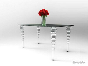 Casa Padrino Designer Tisch 140cm - Ghost Chair Table - Polycarbonat Mbel Acryl