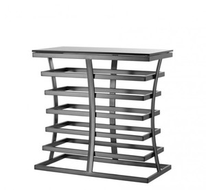 Casa Padrino Luxus Konsole Bronze mit Rauchglas 80 x 40 x H. 78 cm - Luxus Kollektion