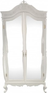 Casa Padrino Barock Kleiderschrank Wei Hochglanz B 110 x H 230 cm Schlafzimmer Schrank - Antik Stil