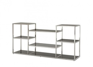 Casa Padrino Luxus Konsole mit Rauchglas 160 x 38 x H. 75 cm - Luxus Konsole