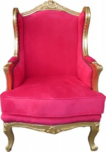 Casa Padrino Barock Lounge Thron Sessel Rot Gold Ohren Sessel Ohrensessel Tron Stuhl | Thron Sessel direkt bestellen