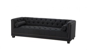 Casa Padrino Luxus Sofa 3 Sitzer Schwarz - Hotel Einrichtung