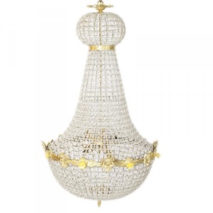 Casa Padrino Luxus Barock Decken H�ngeleuchte 60 x H 110 cm - Glas / Gold