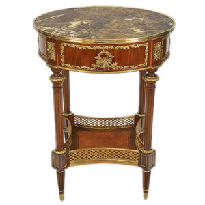 Casa Padrino Barock Beistelltisch mit Marmorplatte  - Luxus Beistelltisch