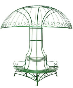 Casa Padrino Bank mit Halbsonnenblende Durchmesser 2,68 x H. 2,7m - Luxus Gartenm�bel