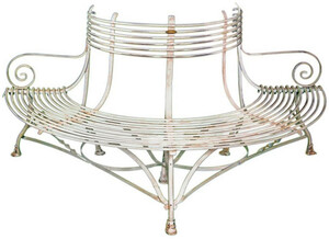 Casa Padrino Schmiedeeisen Gartenbank 1,9 x 0,9 x H. 0,9m - Vintage Baumbank