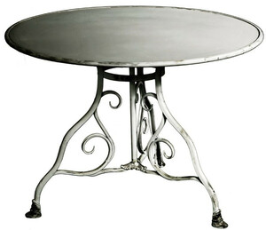 Casa Padrino Schmiedeeisen Gartentisch Durchmesser 100 x H. 70 cm - Vintage Tisch