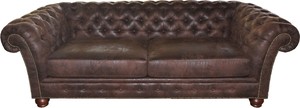 Casa Padrino Limited Edition Designer Chesterfield 3-er Sofa Braun B 226 cm - Club M�bel