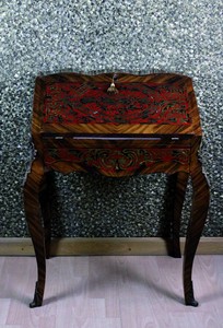 Casa Padrino Barock Sekretr Mahagony Braun Boulle Intarsien B 74 x H 91 x T 38 cm-  Sekretr Antik Stil