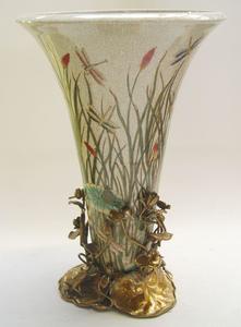 Casa Padrino Porzellan Messing Vase H. 46 cm - Limited Edition