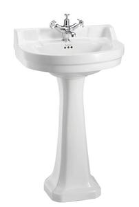 Casa Padrino Porzellan Waschbecken mit Sockel 56 x 47 x H. 96 cm - Jugendstil Design