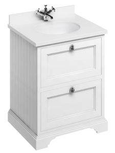 Casa Padrino Waschschrank / Waschtisch mit Marmorplatte und 2 Schubladen 67 x 55 x H.93 cm