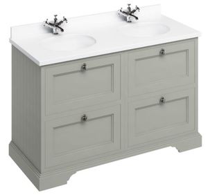 Casa Padrino Doppel Waschschrank mit Marmorplatte und 4 Schubladen - Luxus Waschtisch