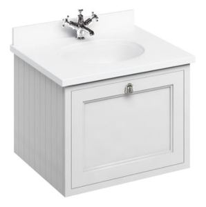 Casa Padrino Luxus H�nge-Waschschrank / Waschtisch mit Marmorplatte und Schublade 66 x 55 x H. 59 cm