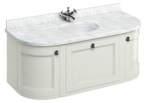 Casa Padrino Luxus H�nge-Waschschrank mit Marmorplatte Schublade und 2 T�ren - Antik Stil Waschtisch