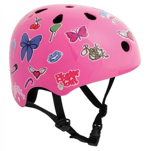 SFR Skateboard / Scooter / Inliner / BMX  / Rollschuh Schutz Helm - Pink Sticker - Skateboard Schutzausrstung 
