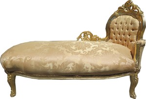 Casa Padrino Barock Chaiselongue Gold Muster / Gold Mod2 - Barock M�bel 