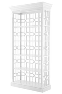 Casa Padrino Designer Mahagoni Regalschrank Piano Wei� - Luxus Qualit�t