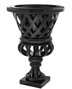 Casa Padrino Designer Mahagoni bertopf Piano Schwarz - Luxus Blumentopf mit Sockel