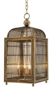 Casa Padrino Designer Hngeleuchte / Laterne Antik Messing 38 x 38 x H. 81 cm - Luxus Hngelampe