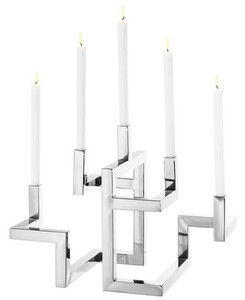 Casa Padrino Luxus Edelstahl Kerzenhalter / Kerzenstnder 5-armig - Luxus Hoteleinrichtung
