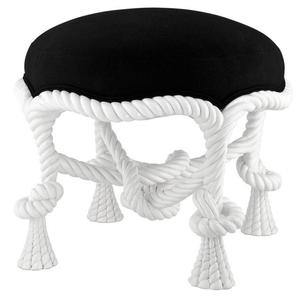 Casa Padrino Designer Mahagoni Hocker 47 x H. 45 cm - Luxus Hotel Hocker