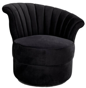 Casa Padrino Designer Sessel Schwarz 56 x 66 x H. 72 cm - Luxus Drehsessel