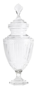 Casa Padrino Glas Vase mit Deckel 29 x H. 74 cm - Hotel Dekorationen