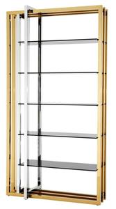 Casa Padrino Designer Edelstahl Regalschrank mit Rauchglas 120 x 46 x H. 230 cm - Luxus Hotel M�bel