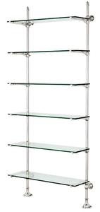 Casa Padrino Designer Wandregal Silber 100 x 41 x H. 240 cm - Luxus Wohnzimmer M�bel