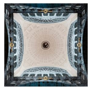 Casa Padrino Bild Central Station auf Alu Dibond 120 x H. 120 cm - Luxus Accessoires 