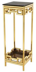 Casa Padrino Luxus Beistelltisch Gold mit Rauchglas 35 x 35 x H. 100 cm - Designer Tisch Mbel - Sule