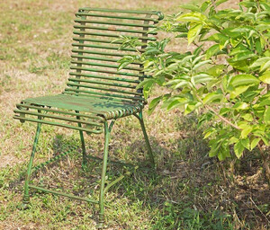 Casa Padrino Gartenstuhl aus Schmiedeeisen - verschiedene Farben - 44 cm x 50 cm - Luxus Gartenm�bel