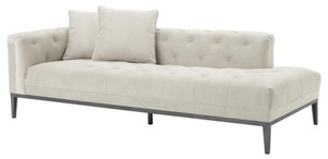 Casa Padrino Luxus Sofa Hellgrau Linksseitig 220 x 96 x H. 66 cm - Hotel Mbel