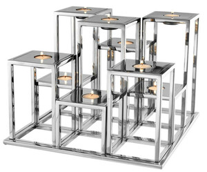 Casa Padrino Luxus Edelstahl Teelichthalter - Designer Hoteleinrichtung