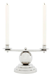 Casa Padrino Luxus Kerzenhalter Silber 34 x H. 16,5 cm - Designer Accessoires