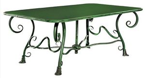 Casa Padrino Gartentisch aus Schmiedeeisen - verschiedene Farben - 120 cm x 70 cm x H45 cm - Luxus Gartenm�bel