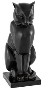 Casa Padrino Luxus Bronzefigur Katze 17,5 x 21 x H. 46 cm - Art Deco Figur