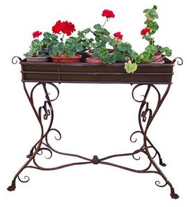 Casa Padrino Blumenst�nder aus Schmiedeeisen - verschiedene Farben -  113 cm x 45 cm x H83 cm - Luxus Gartenm�bel