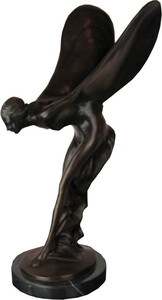 Anmutende Bronze Figur Skulptur auf Marmorsockel Lady with Wings aus der Luxus Kollektion von Casa Padrino - Spirit of Ecstasy