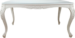 Casa Padrino Barock Luxus  Esstisch Weiss 160 x 100 cm - Hotel, Restaurant Mbel - Made in Italy