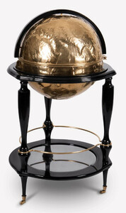 CPBlack Luxus Globus Barwagen by Casa Padrino Gold / Schwarz - Hochwertige Globus Bar