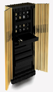 CPBlack Luxus Safe by Casa Padrino Gold / Schwarz - Uhrensafe - Schmucksafe - Moderner Hochwertiger Tresor